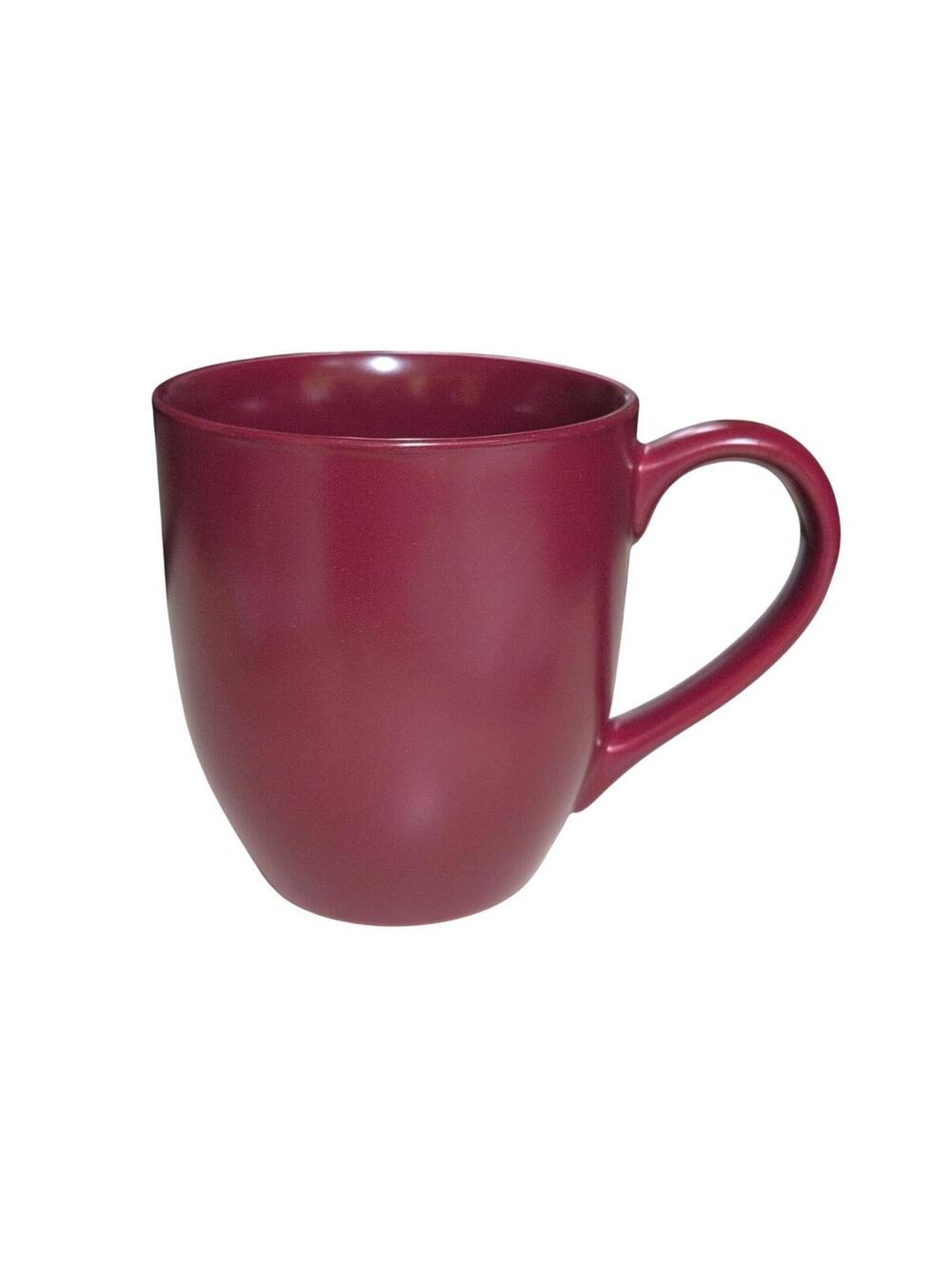 Brushes Stoneware Solid Maroon Large Handled Coffee Cup Mug 16 oz